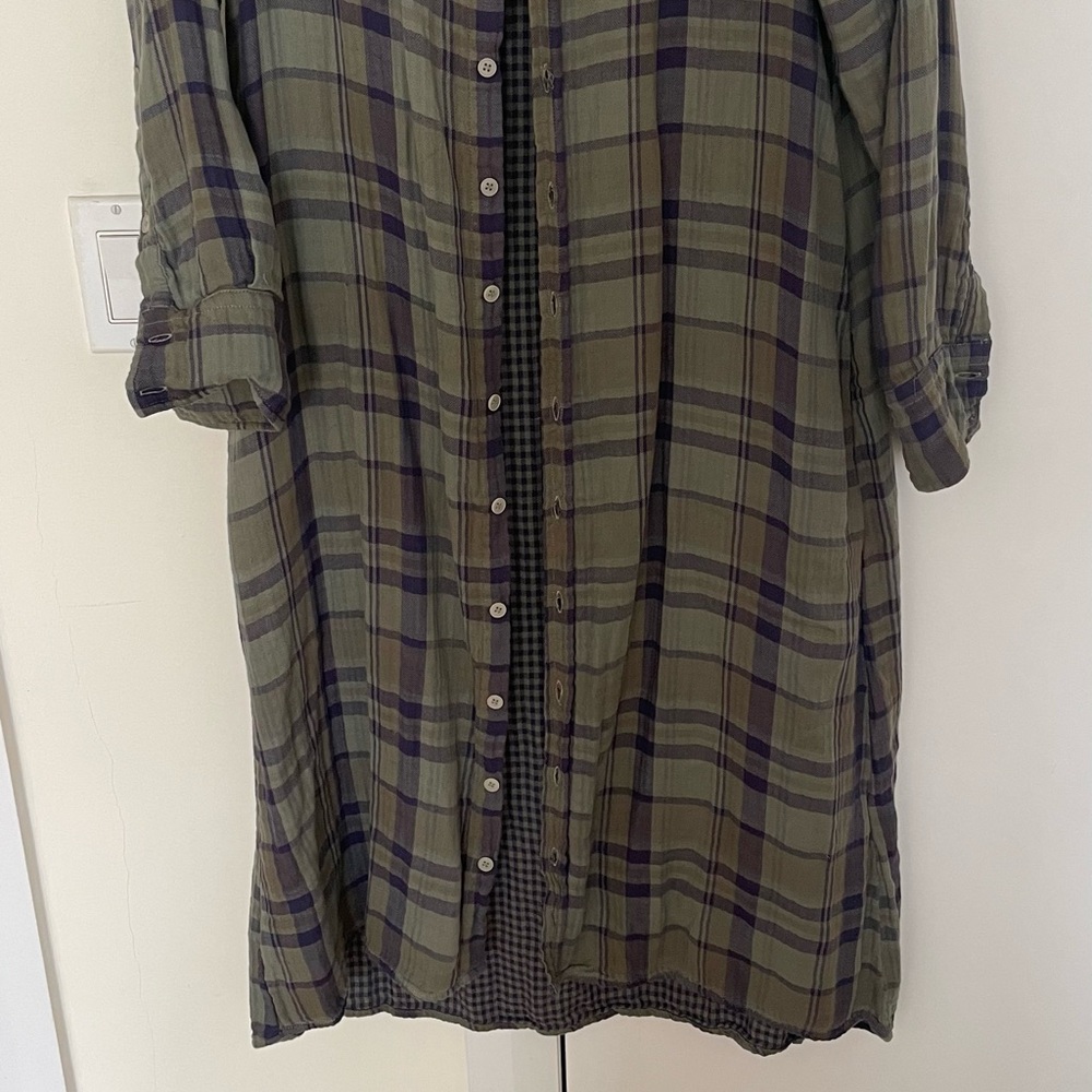 Free People Plaid Long Duster - Picture 3 of 5